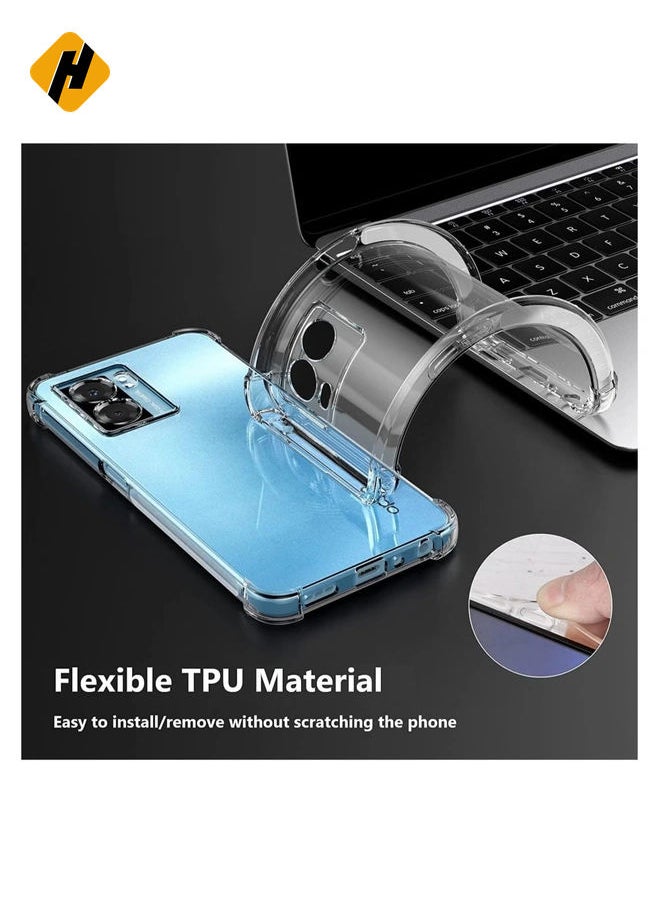 HuHa Case for OPPO A57 5G / OPPO A77 5G Clear Case Cover Soft Flexible Transparent Silicone TPU Back Cover Full Camera Protection with Shockproof Bumper Corner  - Image 4
