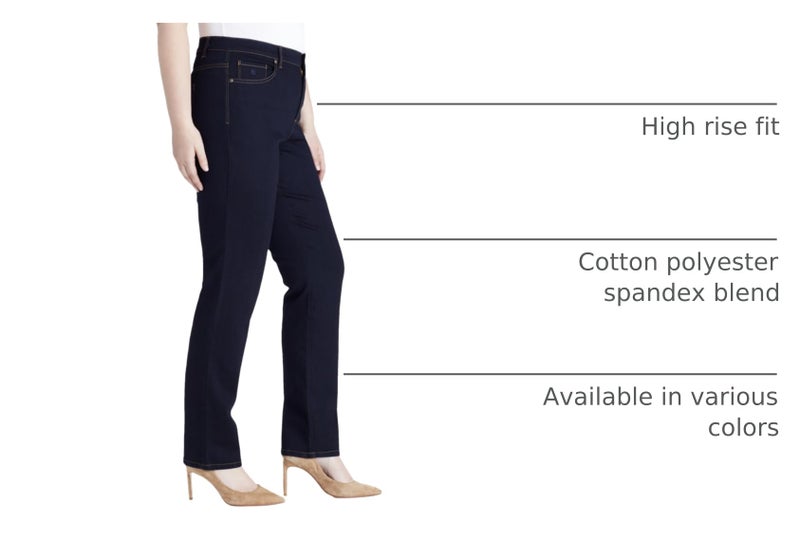 Gloria Vanderbilt womens Amanda Classic High Rise Tapered Jean, Rinse Noir, 16 Plus Short - Image 4