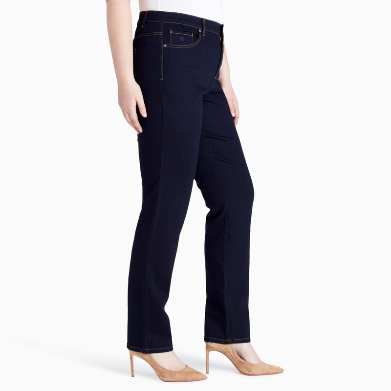 Gloria Vanderbilt womens Amanda Classic High Rise Tapered Jean, Rinse Noir, 16 Plus Short - Image 2