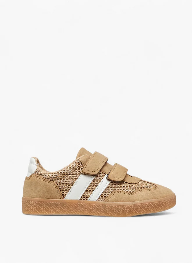 JUNIORS Panelled Sneakers with Hook and Loop Closure