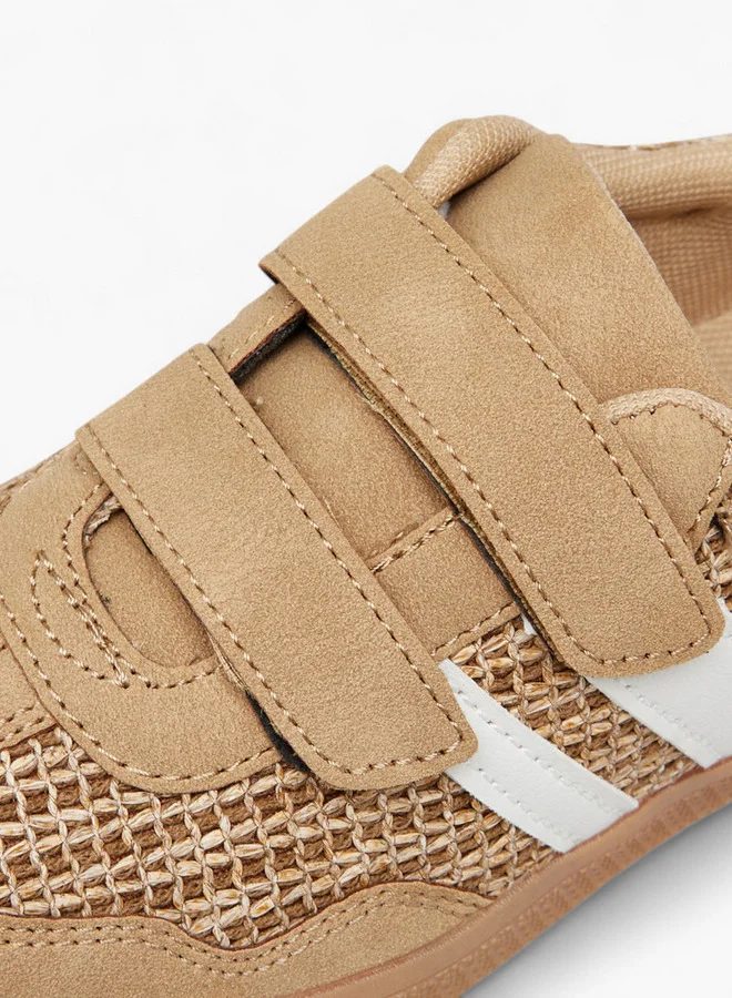 JUNIORS Panelled Sneakers with Hook and Loop Closure