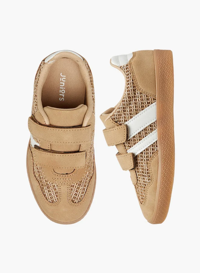 جونيورز Panelled Sneakers with Hook and Loop Closure