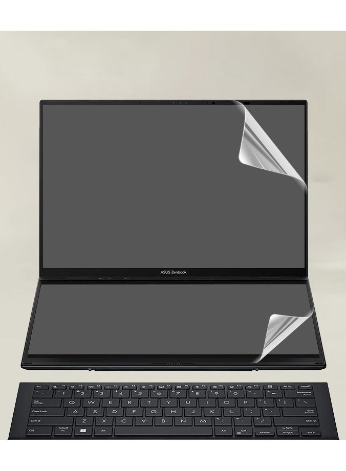 general 4 Pack Compatible with 2025 ASUS Zenbook Duo 2-in-1 Laptop Dual 14'' OLED (UX8406) High Definition Scratch Resistant Film, 2 Sets - Primary and Secondary Screens