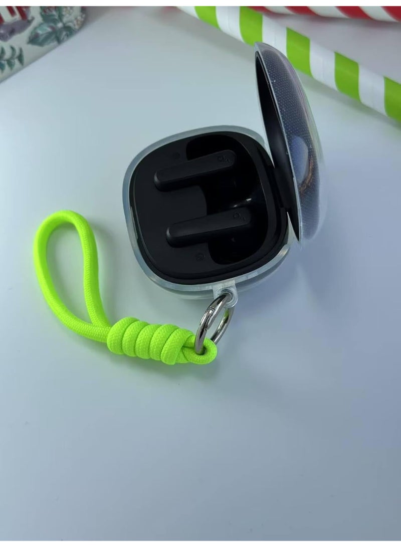 Clear Silicone Case for Soundcore by Anker R50i Case With Rope,Cover, Protective Skin by Anker R50i Headphones Headset (Clear with Rope) (EARBUDS NOT INCLUDED) (Neon Green) - Image 4