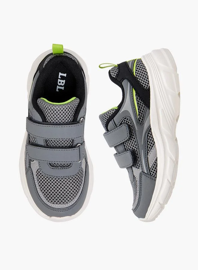 LBL by Shoexpress Boys Panelled Sneakers with Hook and Loop Closure