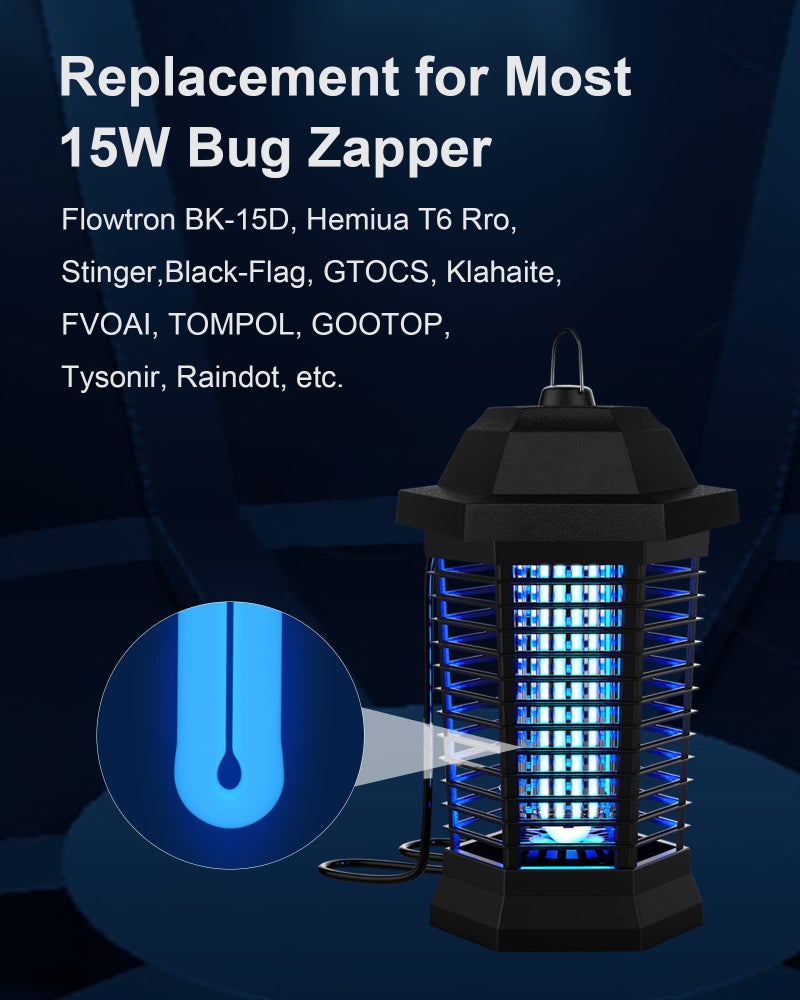 SHOOTING STAR Shootingstar Bug Zapper Replacement Light Bulb for 15W Insect Attracting Lamp with 4-Pin Base, Ful 15W-BL U Shaped Twin Tube Bulb for Outdoor Mosquito Zapper, 4 Pack - Image 3