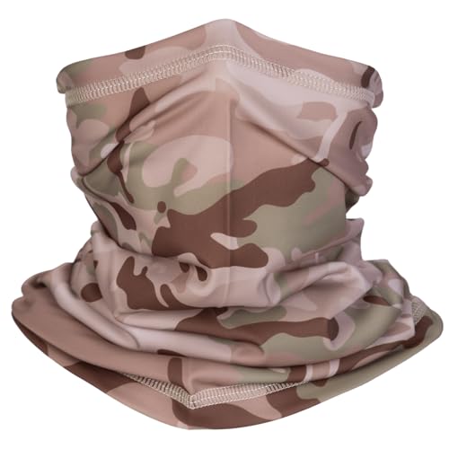 XY3545HS Camo Neck Gaiter Face Mask Ski Scarf for Men&Women UV Protection Windproof for Fishing Hunting Cycling (Camo CP Desert) - Image 1
