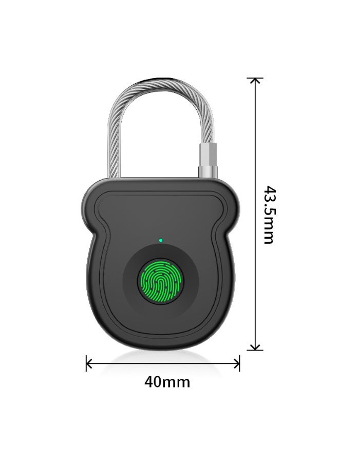CMGTYYD Fingerprint Padlock Keyless Luggage Lock | Smart Waterproof Fingerprint Rechargeable Padlock for Backpack Box Shed Travel School Wardrobe Black  - Image 5