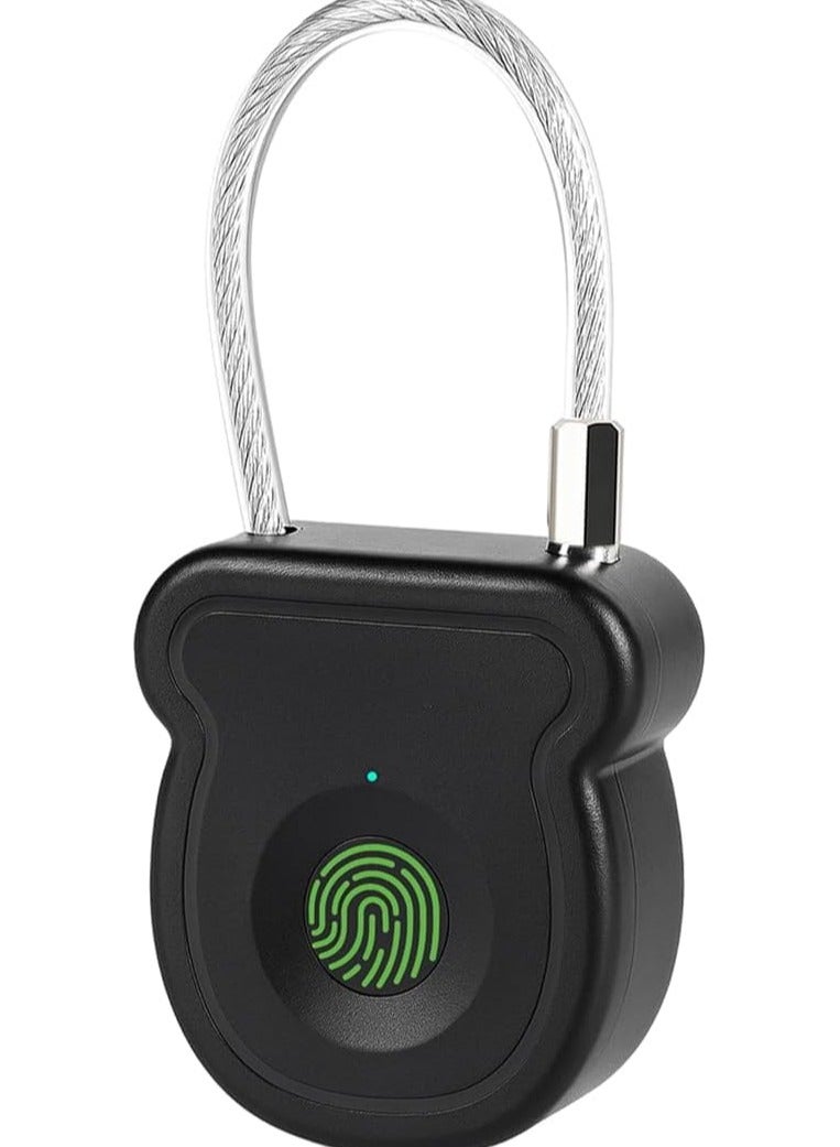CMGTYYD Fingerprint lock - Keyless Smart Padlock, 0.5s Unlock with 20 Fingerprints, USB-Key, Emergency Unlock Code, Low Power Warning, Anti-Theft for Suitcase, Drawer, Wardrobe - Image 1