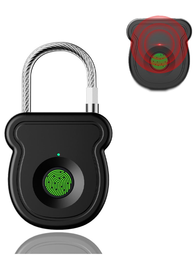 CMGTYYD Fingerprint lock - Keyless Smart Padlock, 0.5s Unlock with 20 Fingerprints, USB-Key, Emergency Unlock Code, Low Power Warning, Anti-Theft for Suitcase, Drawer, Wardrobe - Image 1