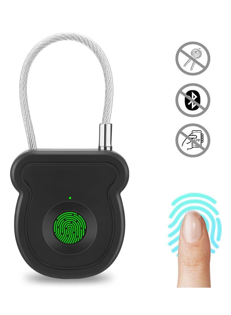 CMGTYYD Fingerprint Padlock, Keyless Smart Padlock, 0.5s Unlock with 20 Fingerprints, USB-Key, Emergency Unlock Code, Low Power Warning, Anti-Theft for Suitcase, Drawer, Wardrobe - Image 1