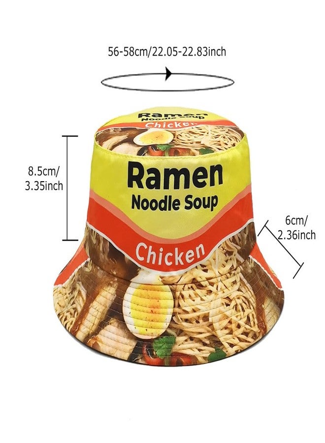 CNUSER Bucket Hat for Women Men,Travel Sun Beach Cap,Unisex Fishing Outdoor Boonie (Ramen) - Image 4