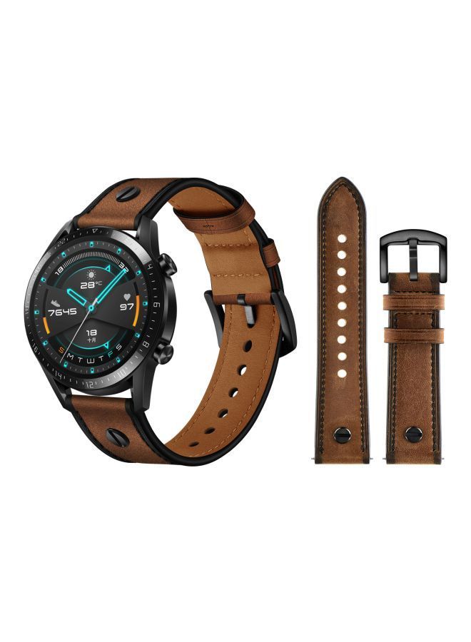 NIBEMINENT Replacement Band For Huawei Watch GT 2 - 46mm Rough Brown - Image 3