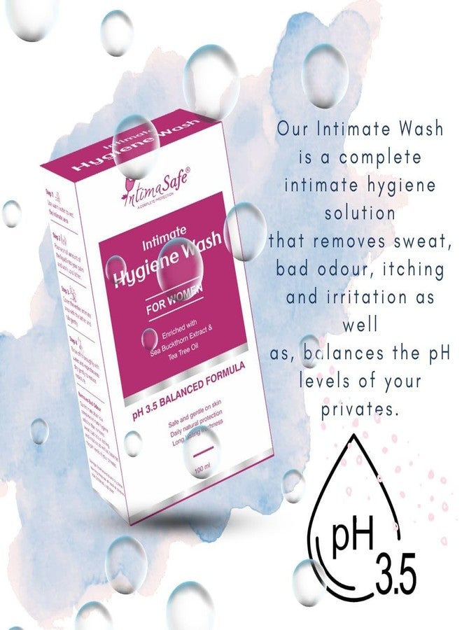 IntimaSafe Intimate Hygiene Wash for Women, pH 3.5 Balanced Formula, 100 ml - Image 2