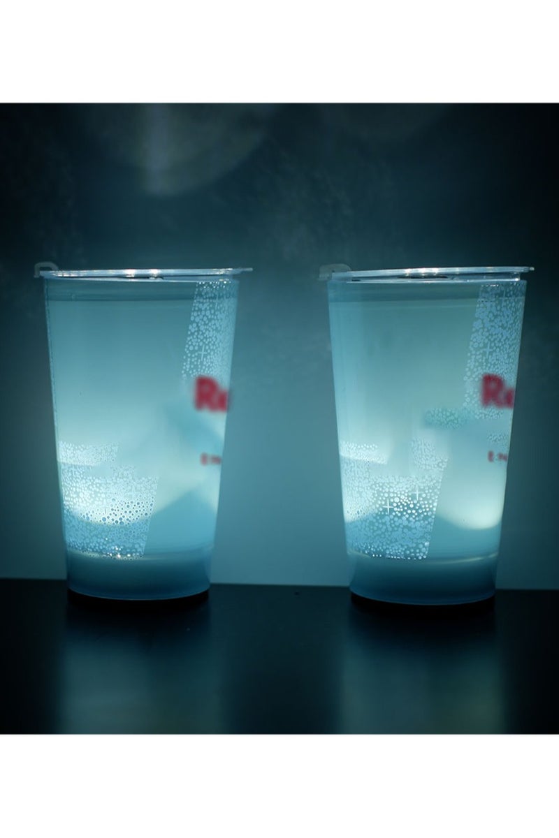 2 Piece Flash Cup，Fun Cup，Water Sensor Activated Luminous Cup，With Cup Lid，Suitable For Birthday Parties，Graduation Ceremonies，Festivals （Light Blue，420ml） - Image 1