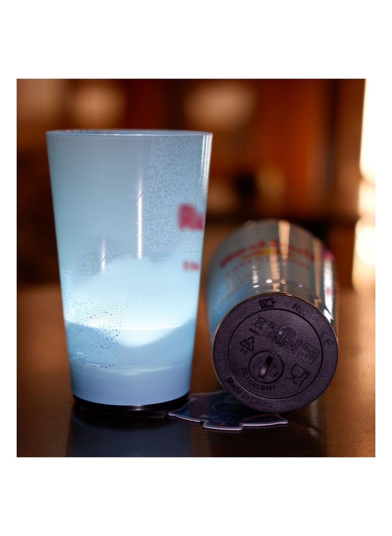 2 Piece Flash Cup，Fun Cup，Water Sensor Activated Luminous Cup，With Cup Lid，Suitable For Birthday Parties，Graduation Ceremonies，Festivals （Light Blue，420ml） - Image 4