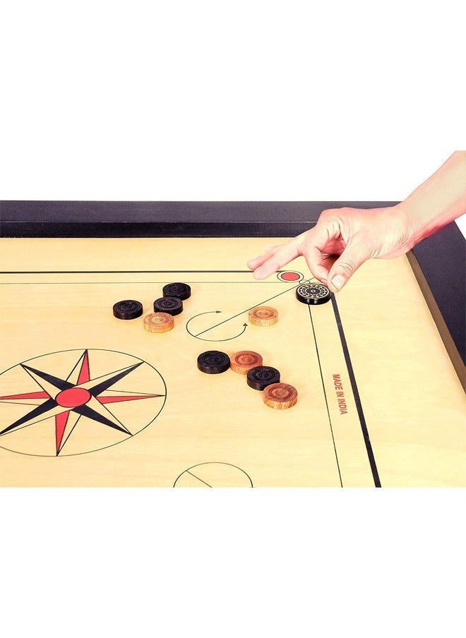 Fitness World A set of jackaroo game with balls and cards 40 x 40 cm, a 20-inch wooden carom board with 24 coins, and a striker set.  - Image 3
