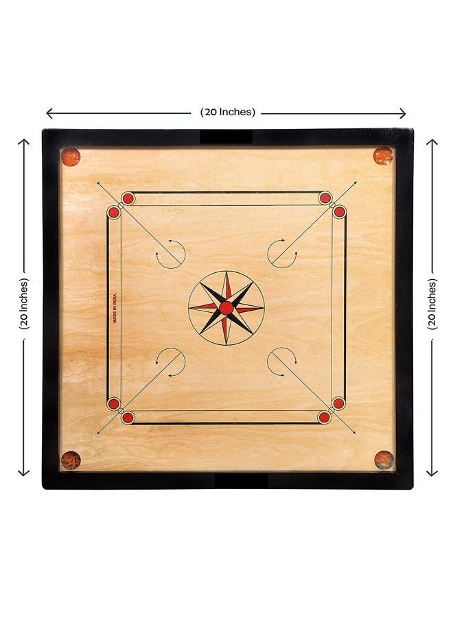 Fitness World A set of jackaroo game with balls and cards 40 x 40 cm, a 20-inch wooden carom board with 24 coins, and a striker set.  - Image 4
