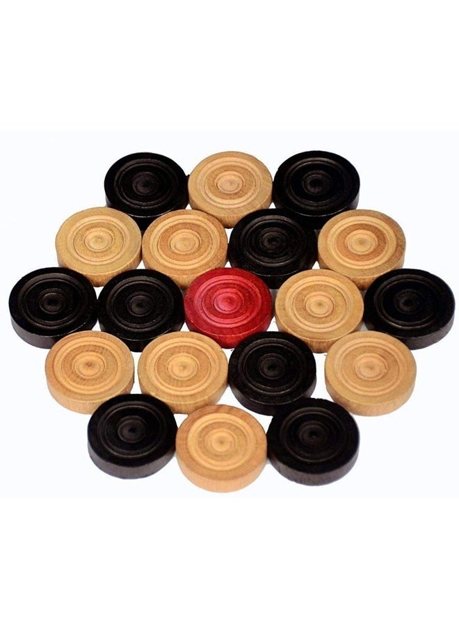 Fitness World A set of jackaroo game with balls and cards 40 x 40 cm, a 20-inch wooden carom board with 24 coins, and a striker set.  - Image 5