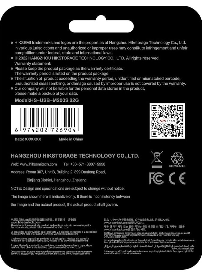 HIKSEMI 32GB USB 2.0 Rotary Flash Drive, Silver/Black | HS-USB-M200S 32G U3 | - Image 2