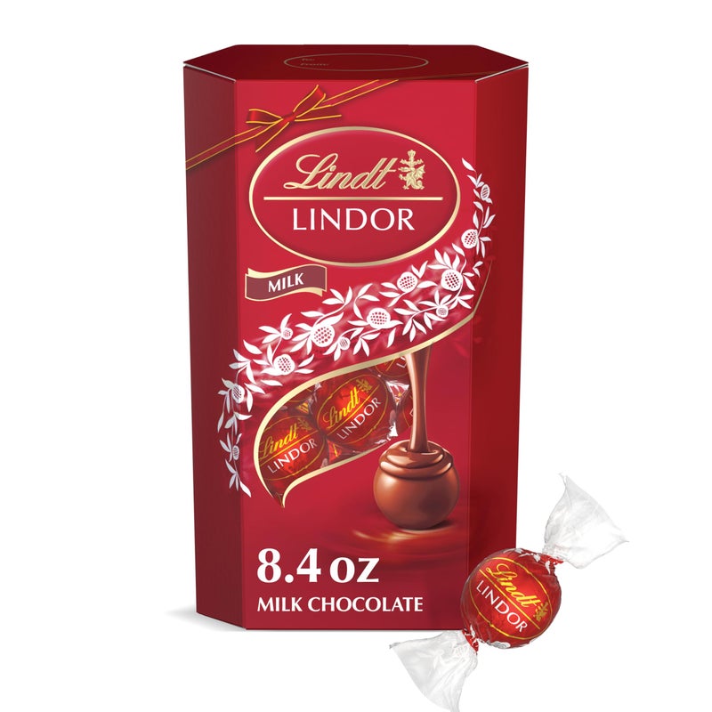Lindt LINDOR Milk Chocolate Candy Truffles Gift Box 84 oz - Image 3