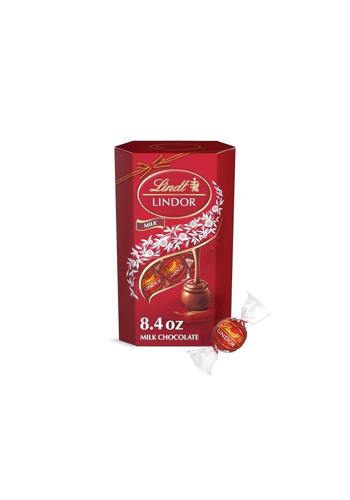Lindt LINDOR Milk Chocolate Candy Truffles Gift Box 84 oz - Image 1