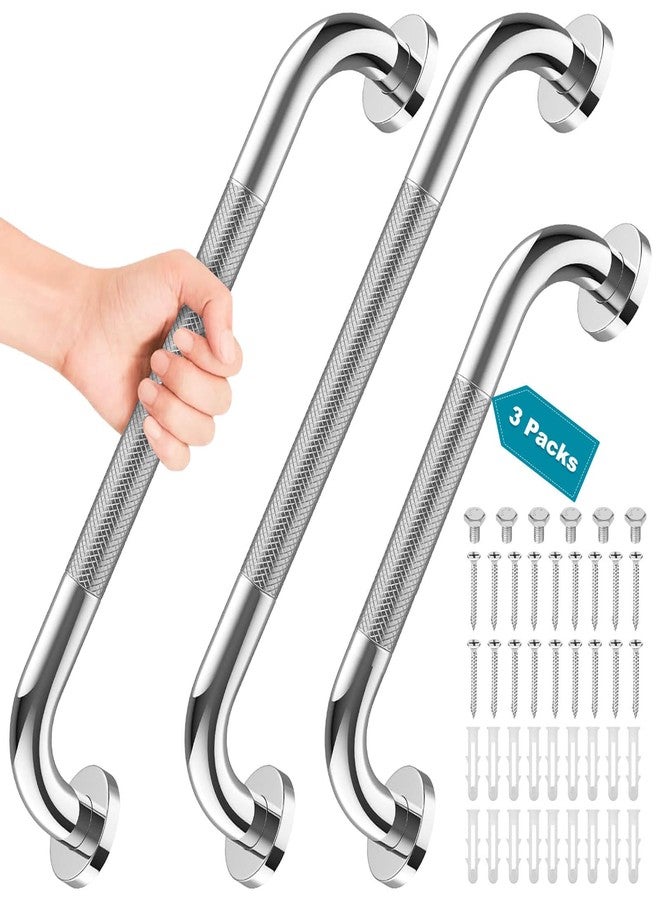 Tetutor 3 Pack Grab Bars for Bathtubs and Showers, 16-Inch and 12-Inch Anti-Slip Bathroom Shower Grab Bars for Seniors Wall, Safety Handicap Grab Bars Stainless Steel,Shower Handle for Elderly - Image 1
