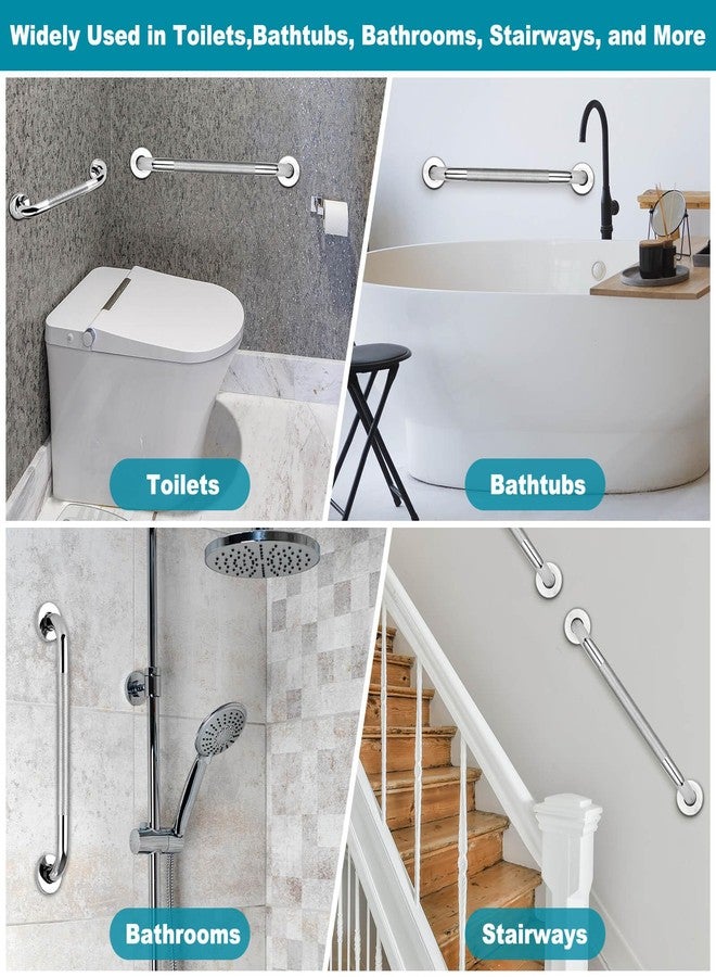 Tetutor 3 Pack Grab Bars for Bathtubs and Showers, 16-Inch and 12-Inch Anti-Slip Bathroom Shower Grab Bars for Seniors Wall, Safety Handicap Grab Bars Stainless Steel,Shower Handle for Elderly - Image 5