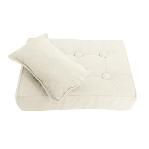 EUBUY Baby Photoshoot Props, Mini Mattress Pillow Photography Accessories, Newborn Photography Props Baby Bedding Cushion, Baby Posing Pillow, Photography Bed Mat, Medium, White, USAEUBU1643 - Image 1