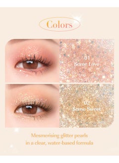 AMTS Webtoon True Beauty 02 Some Sweet ; Liquid Gold Chunky Glitter Eyeshadow ; Highlighter Makeup Korean Makeup K Drama Bling Twinkle Glow Under Eye Highly Pigmented Long Lasting Quick Drying  - Image 3