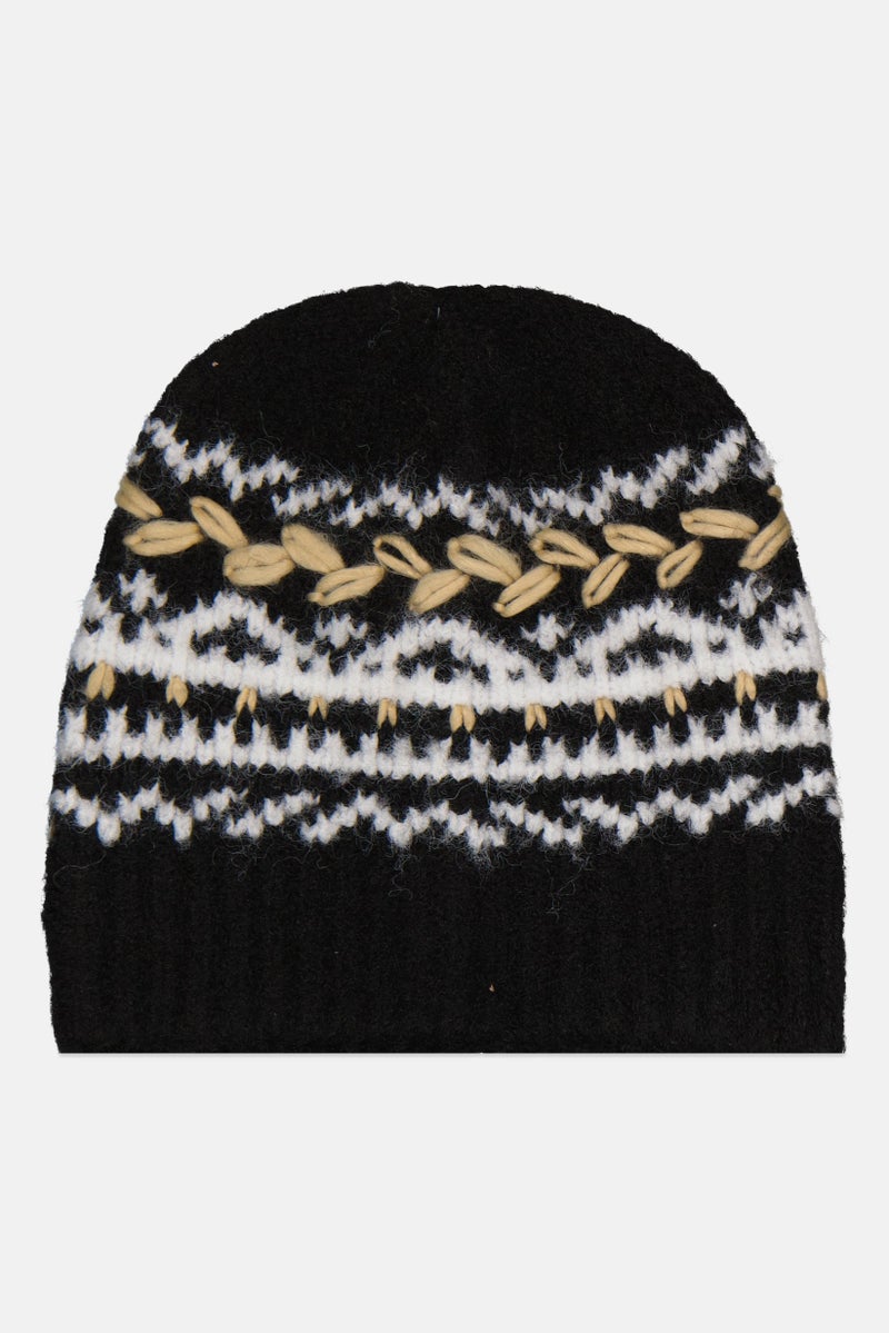 Reserved Women Textured Beanie, Black - Image 2