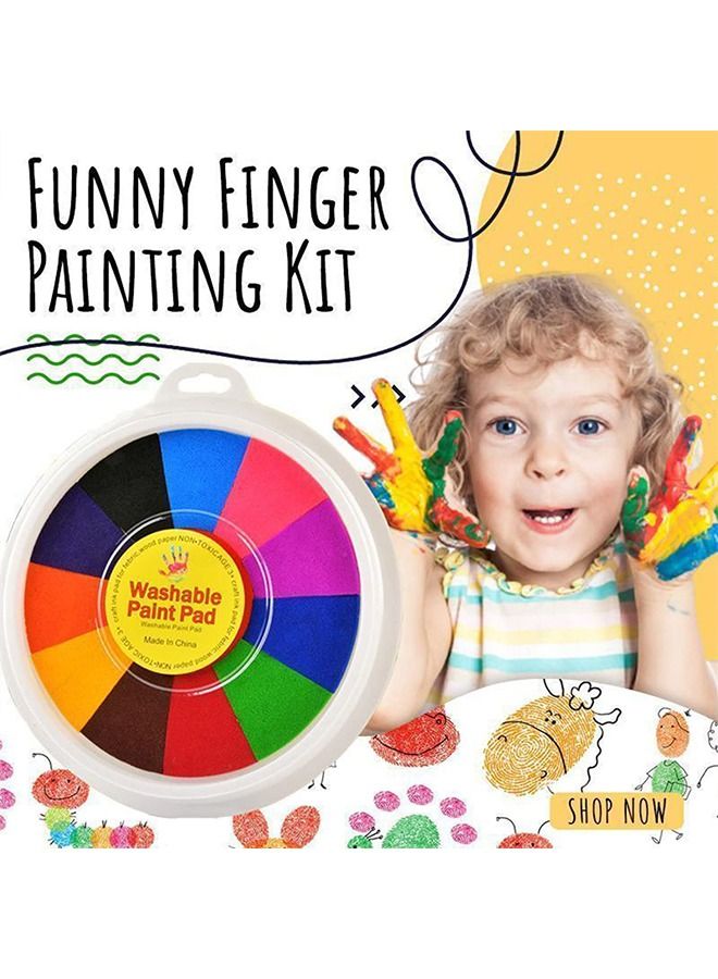 Beauenty 25 Color Finger Painting Kit Washable Finger Drawing With Finger Paint Pad Finger Paint Book and 12 Pattern DIY Crafts Painting Toys Easy Clean & Non Toxic Paint Toys For 3+Kids School Home - Image 5