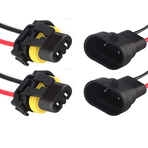 GLL 9005 9006 H10 Female & Male Adapter Wiring Harness Sockets Wire for Headlights Fog Lights 2Set - Image 1