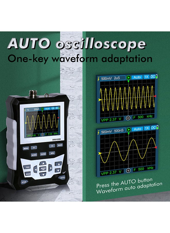 KKmoon DS0120M 320x240 2.4 Inch TFT Color Screen Digital Oscilloscope 120MHz Bandwidth 500MSa/s Sampling Rate Professional Tool with Backlight Waveform Storage  - Image 5