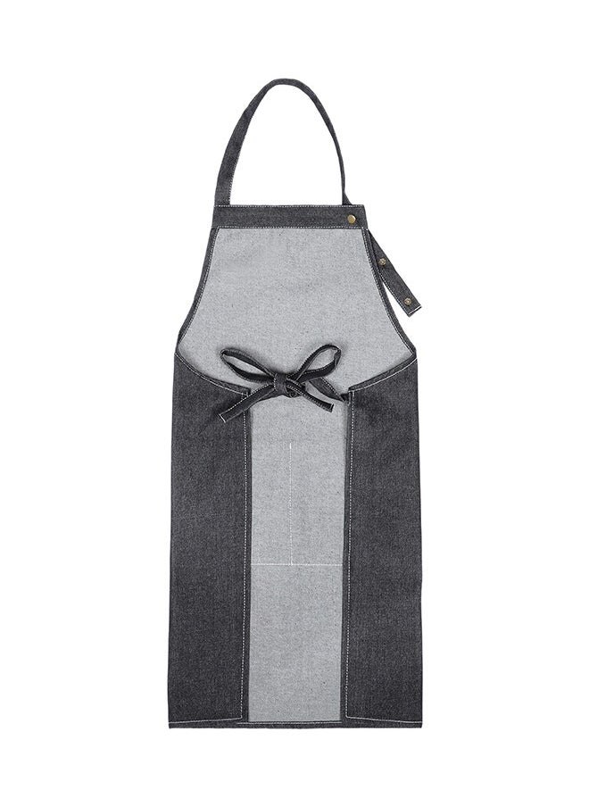 YANEK YANEK Unisex Denim Chef Apron With Pockets Barista Cotton Apron For Home Kitchen BBQ Coffee Shop 3 Pockets Adjustable Straps  - Image 2