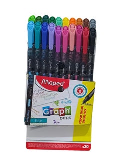 Maped Graph Peps Classic 0.4mm Fine Felt Tipped Pens, Pack of 20 Multicolour  - Image 3