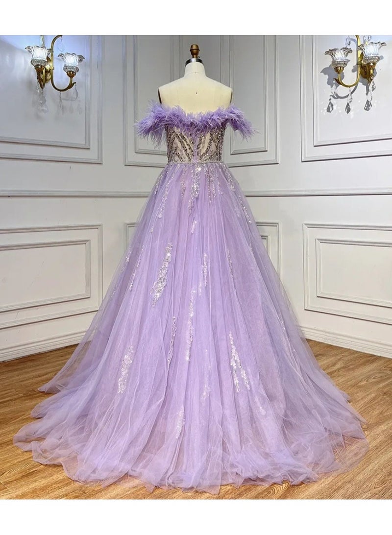 DIY Mermaid Evening Dress with Feathers  - Image 3