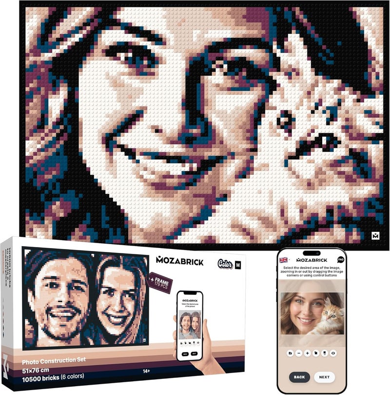 MOZABRICK Photo Construction Set Model Color M (20 inch x 30 inch) - Transform Any Picture into a Mosaic Wall Art Using Our Constructor and Web App - Image 1