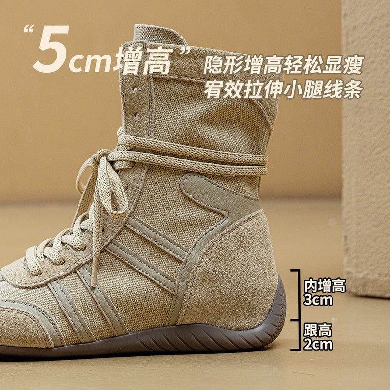MEIYOUMEINX Women's Retro Platform Combat Boots 2026 New Spring Summer Thin Style Western Cowboy Boots Mid-Calf Lace-Up Side Zipper - Image 5