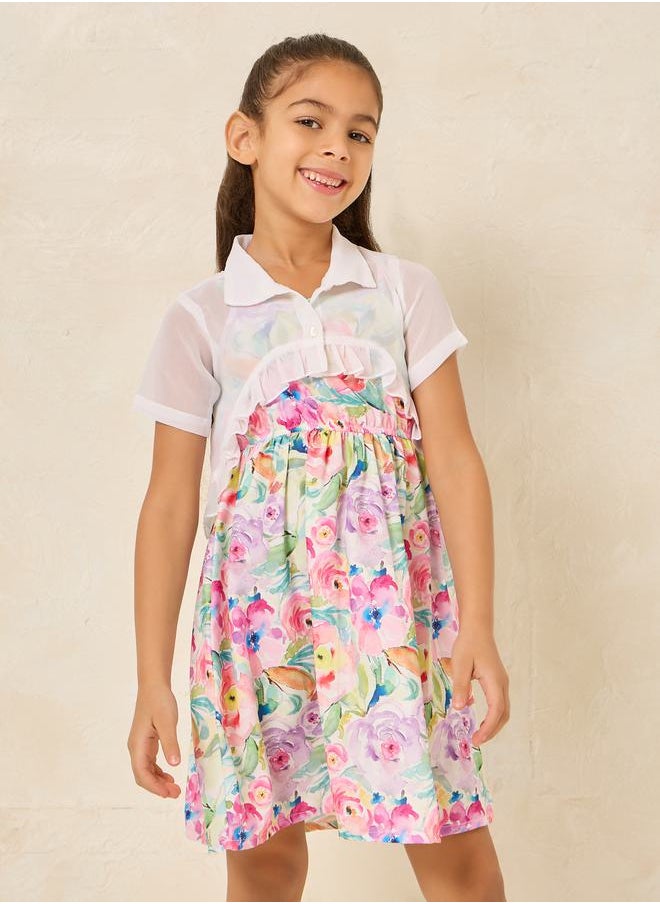 Styli - Floral Print Dress with Bolero Set - Image 1