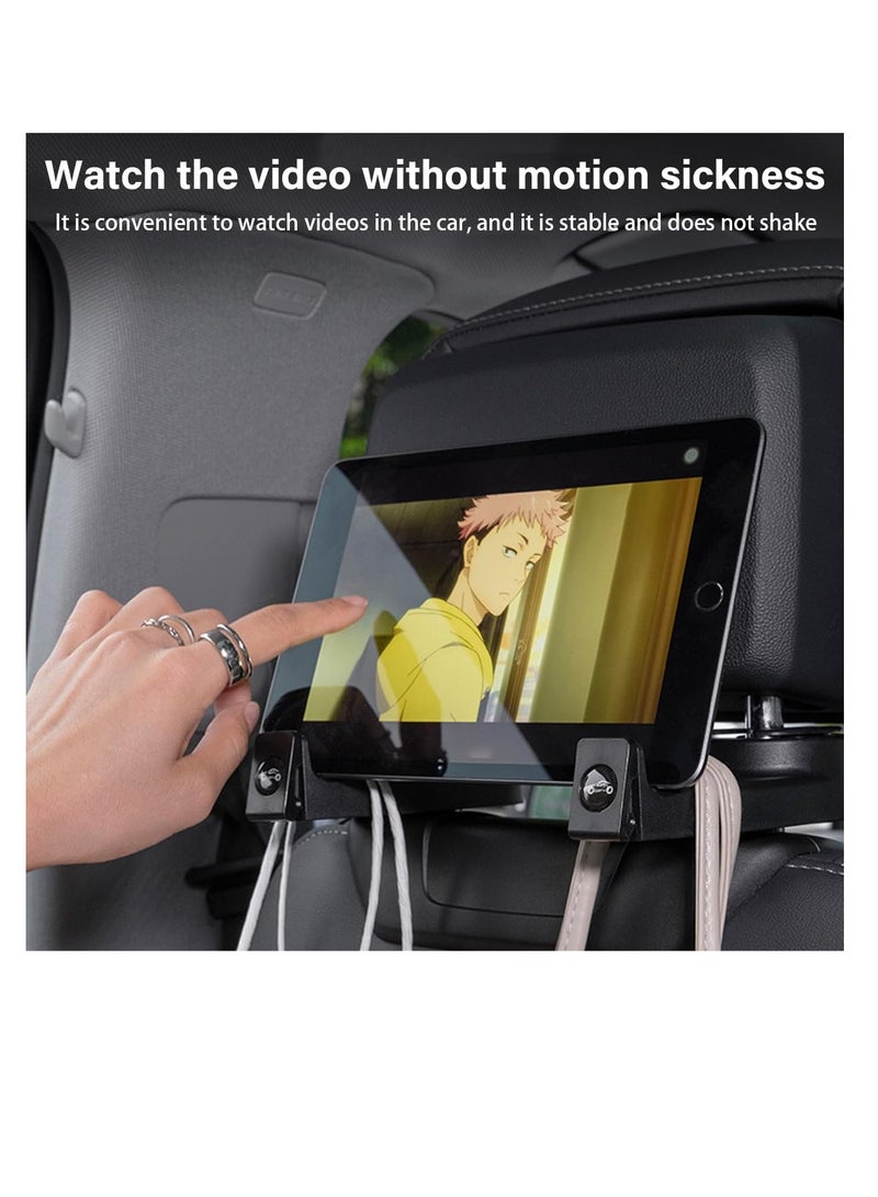 Excefore Car Headrest Hidden Hook, Multi-Functional Hidden Hooks, with Phone Holder, 360° Rotation Auto Seat Back Eyeglass Clip, Car Storage Hooks, for Hanging Purses, Grocery Bags, Bottles (2 Pcs) - Image 4