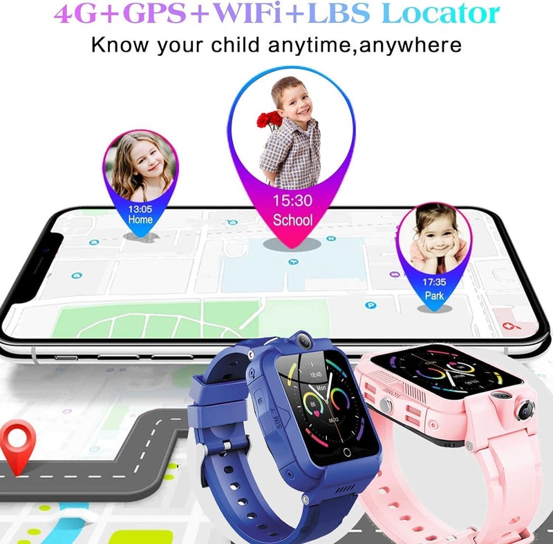 2024 Kids Smart Watch with Flip Dial Face Recognition, Wrist Watch for Children Location Tracker, Voice/Video Call, SMS, School Mode, SOS Alarm, Location, Camera and Pedometer, Parental Control - Image 2