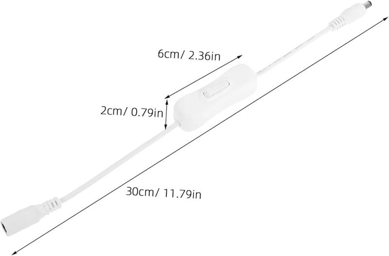 4Pcs DC Switch Extension Cable with Off Button for LED Power Strip Easy Install - Image 3