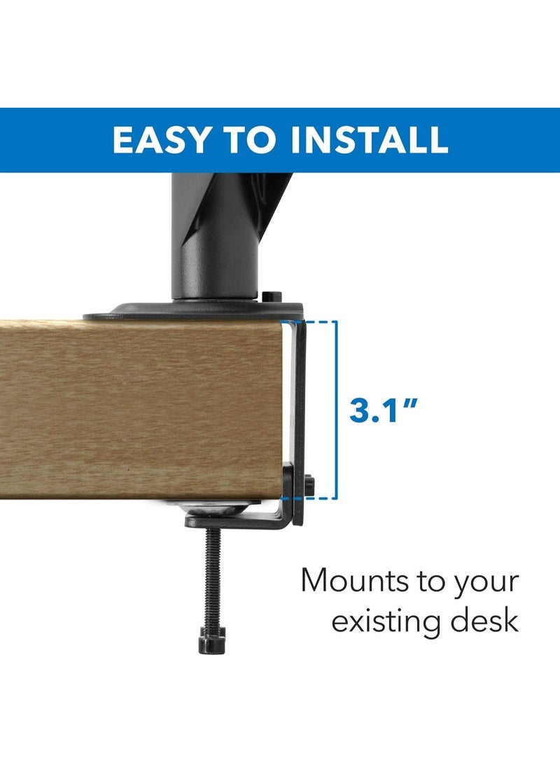 Skill Tech Dual Monitor Desk Mount Stand Full Motion Swivel Computer Monitor Arm for Two Screens  with 2-9kg/4.4-19.8lbs Load Capacity SH130-C024 Black  - Image 4