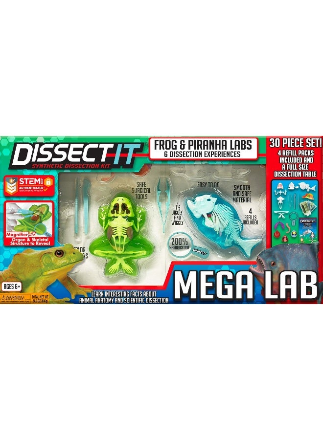 Slimy Lab Dissect-It Frog & Piranha Mega Lab Synthetic Dissection Kit (30 Pieces) - Image 1