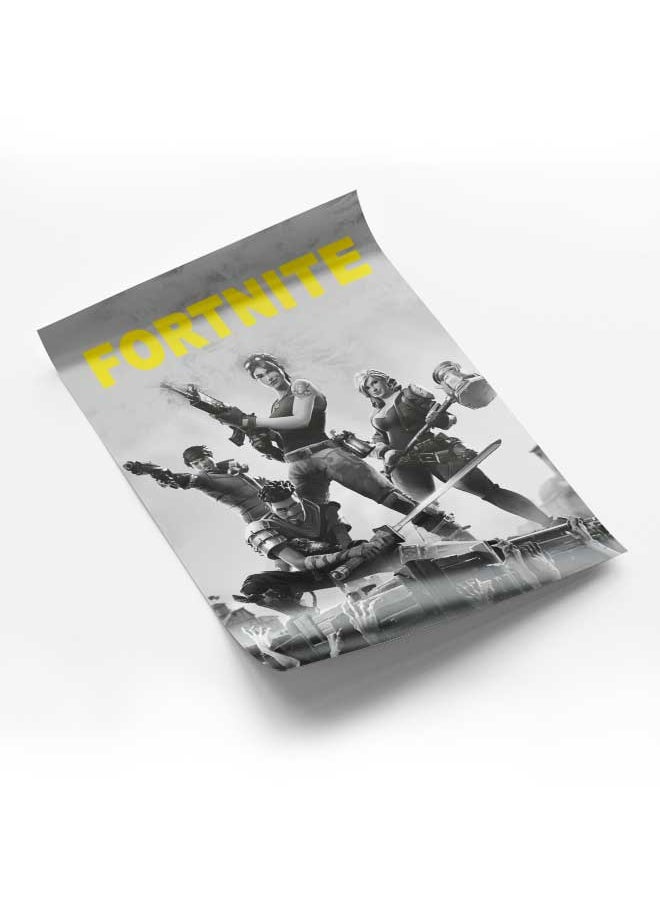 LOWHA Poster Painting Art With Four Separate Pieces Of Double-Sided Stickers Fortnite For Home Bedroom Living Room And Office Decor  - Image 1