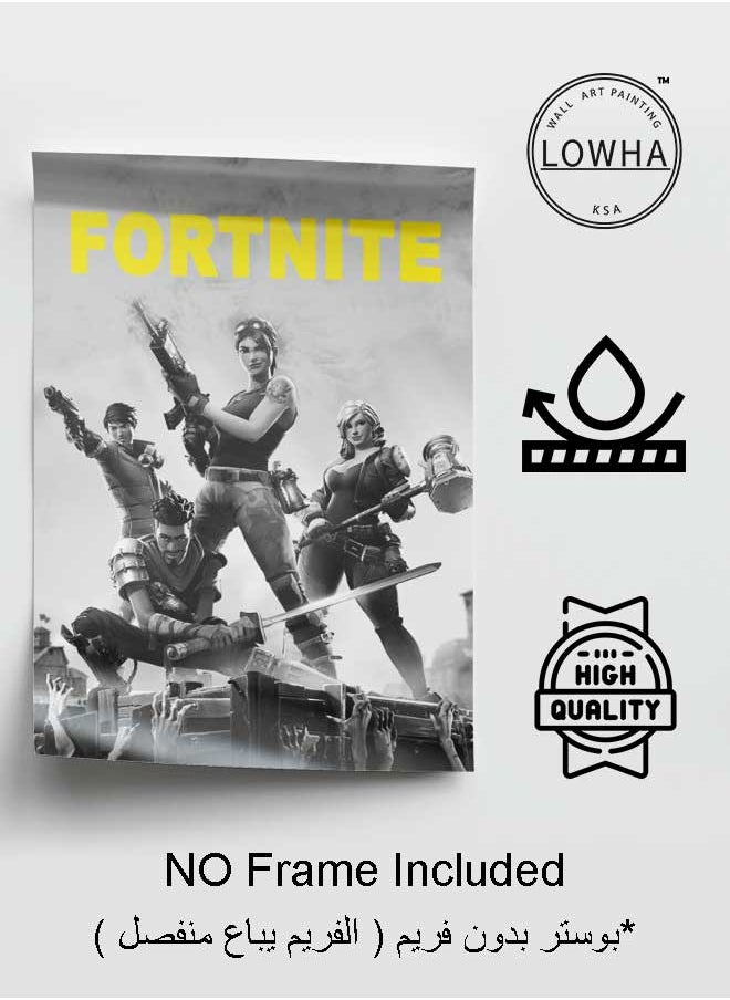 LOWHA Poster Painting Art With Four Separate Pieces Of Double-Sided Stickers Fortnite For Home Bedroom Living Room And Office Decor  - Image 3