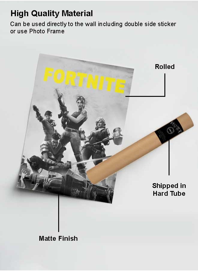 LOWHA Poster Painting Art With Four Separate Pieces Of Double-Sided Stickers Fortnite For Home Bedroom Living Room And Office Decor  - Image 2