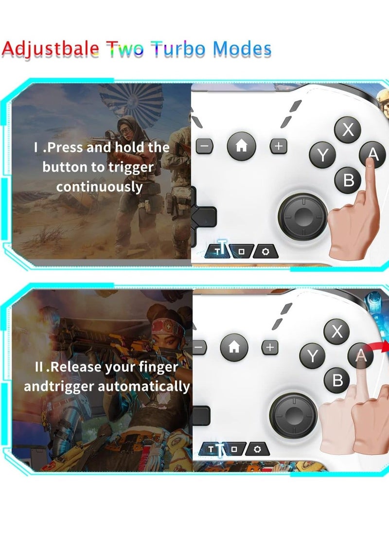 Beauenty Bluetooth Controller for iPhone/Mobile Phone/Switch/Mac/iPad/Android/Laptop, Switch Pro Controller Gamepad Joystick for Apple Arcade MFi Games With Clip, Backbone and Trigger Keys, WhiteBlack  - Image 5