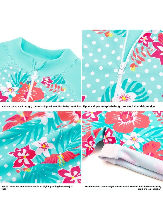 Loquat Children's Swimwear Girls' Long-sleeved Swimwear Unicorn Girls' Sunscreen Suit Big Children's Water Sports Quick-drying Swimwear-Color:YY294- - Image 5